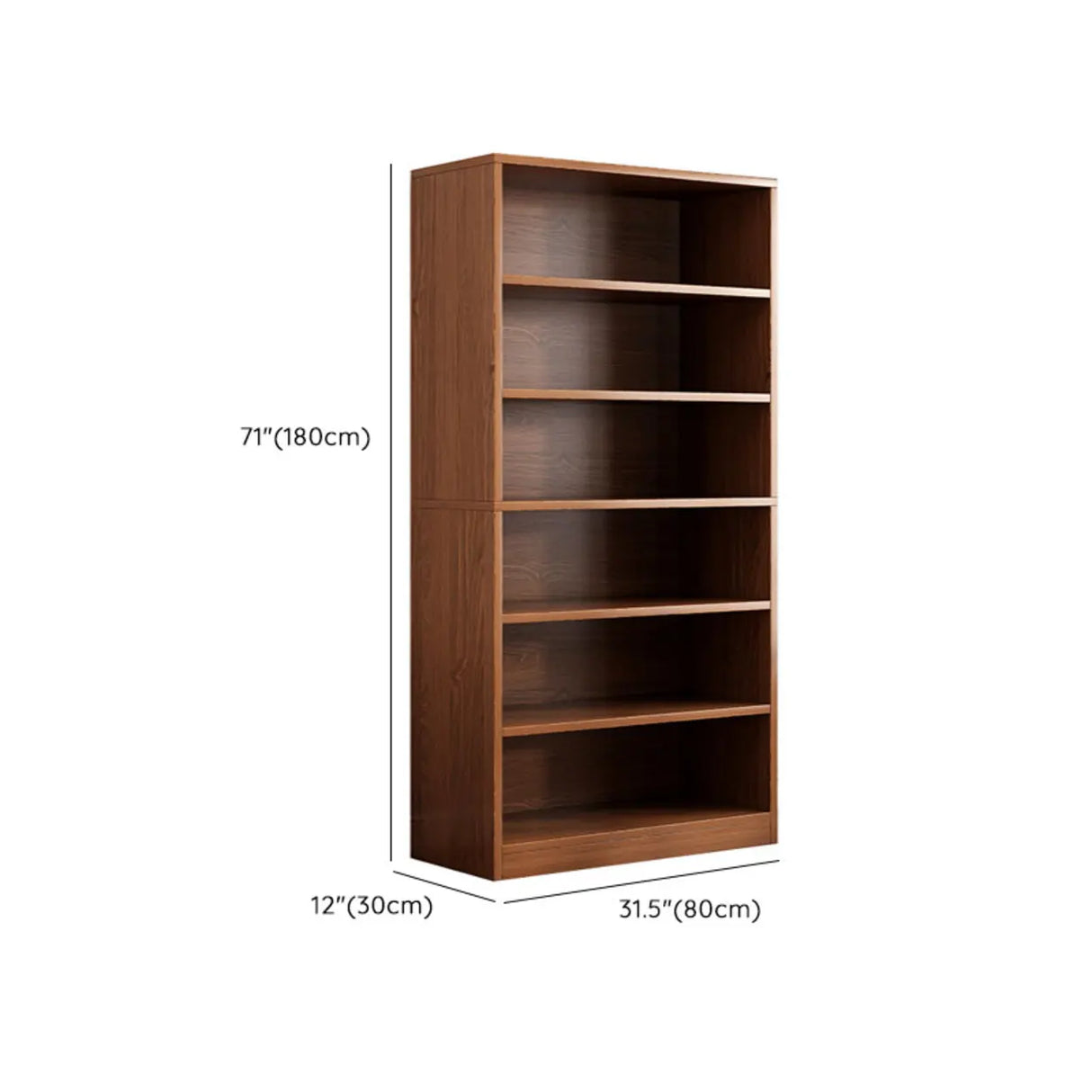 Rustic Brown Walnut Finish Wood Barrister Bookcase Image - 23