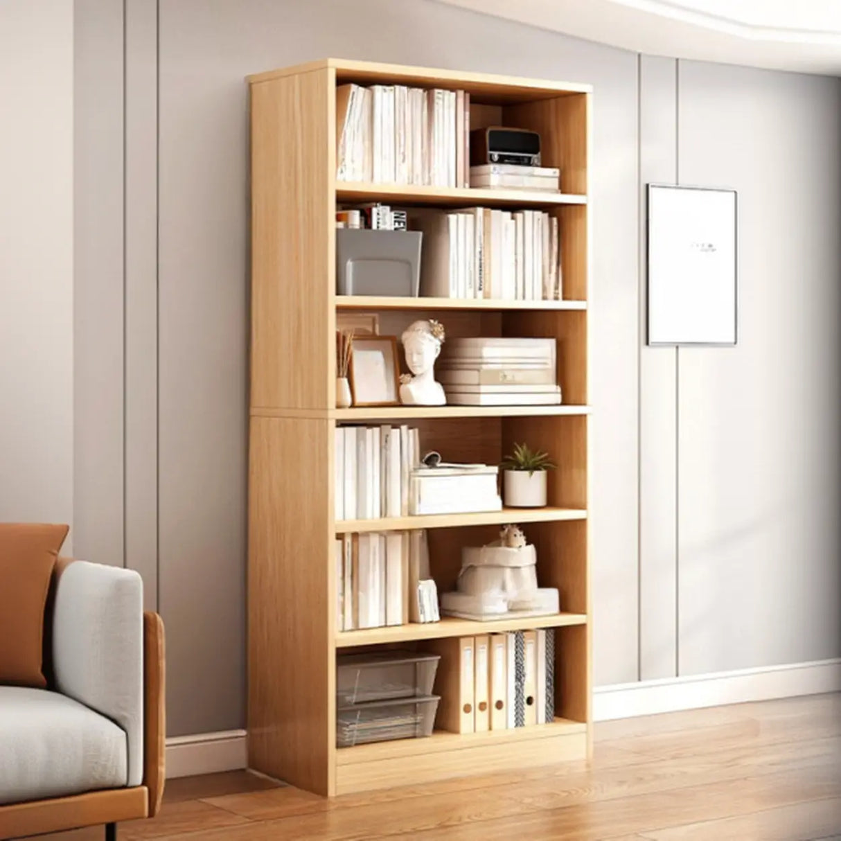 Rustic Brown Walnut Finish Wood Barrister Bookcase Image - 3