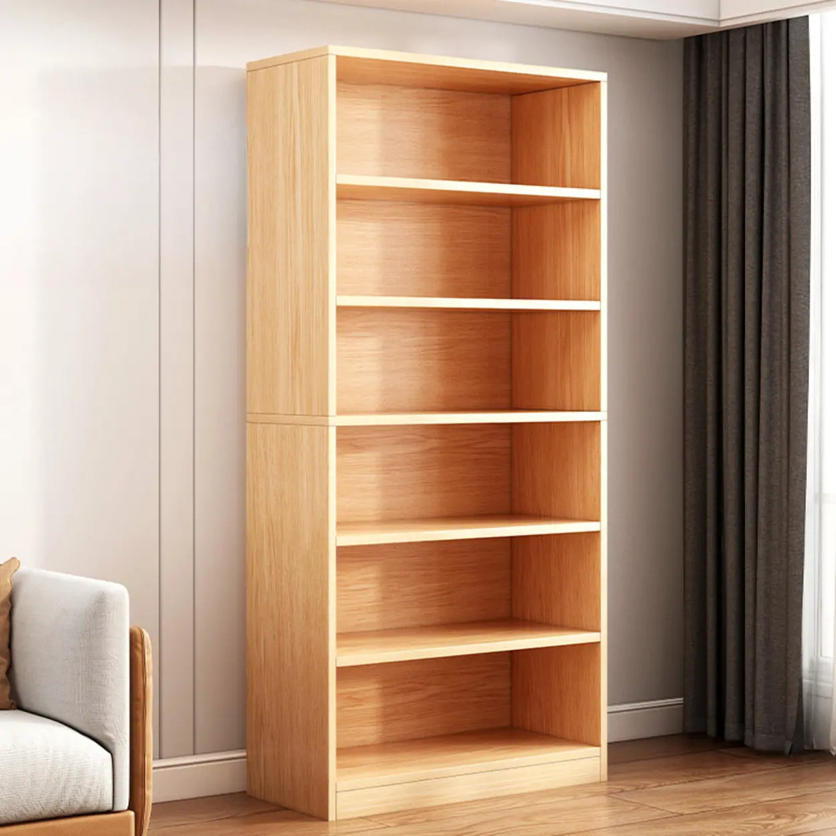 Rustic Brown Walnut Finish Wood Barrister Bookcase Image - 4