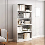 Rustic Brown Walnut Finish Wood Barrister Bookcase Image - 5