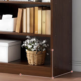 Rustic Brown Walnut Finish Wood Barrister Bookcase Image - 8