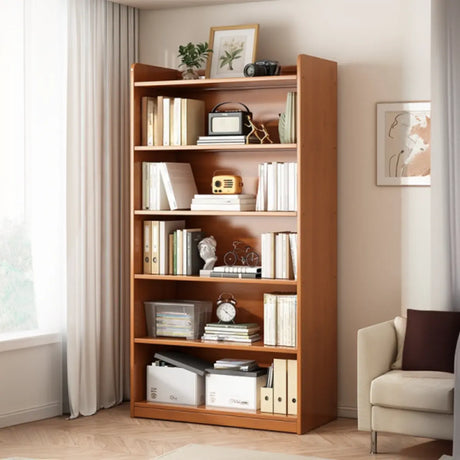 Rustic Brown Wood Multi-Layer Stand Storage Bookcase Image - 1