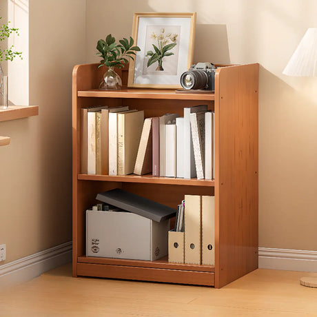 Rustic Brown Wood Multi-Layer Stand Storage Bookcase Image - 2