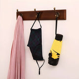 Rustic Brown Wooden Wall-Mount Coat Rack with Hooks Image - 42