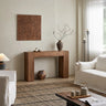 Rustic Classic Entryway Narrow Rectangular Wood Console Table Image - 2