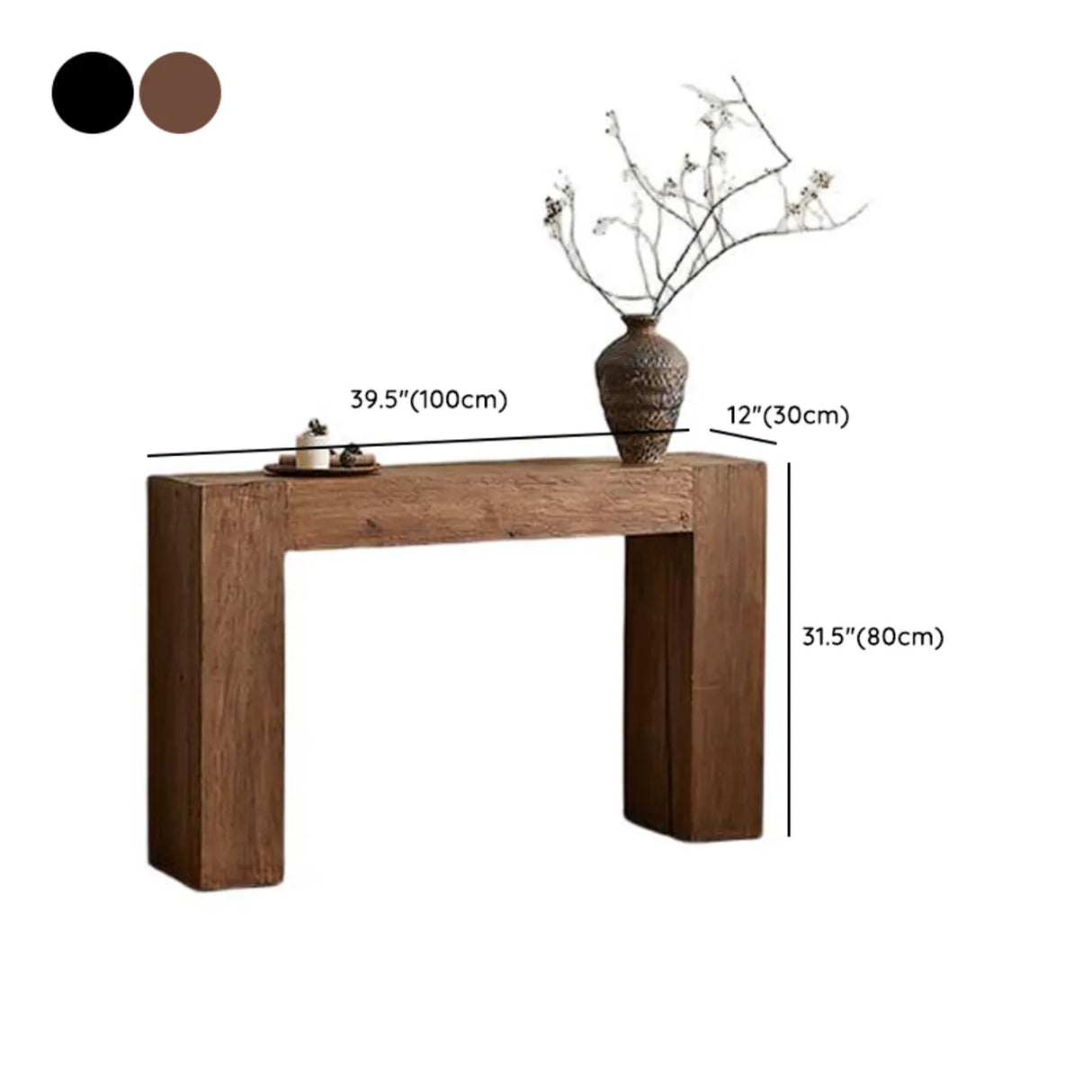 Rustic Classic Entryway Narrow Rectangular Wood Console Table 