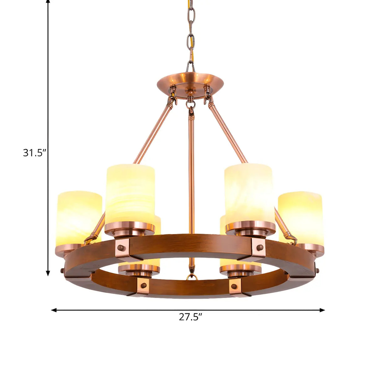 Rustic Classic Living Room Circular Cylinder Chandelier Image - 10