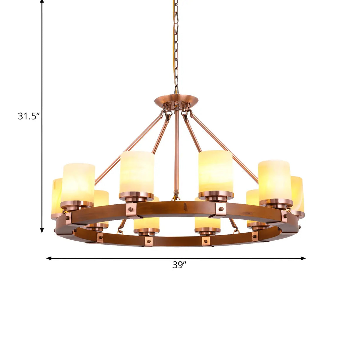 Rustic Classic Living Room Circular Cylinder Chandelier Image - 20
