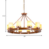Rustic Classic Living Room Circular Cylinder Chandelier Image - 20