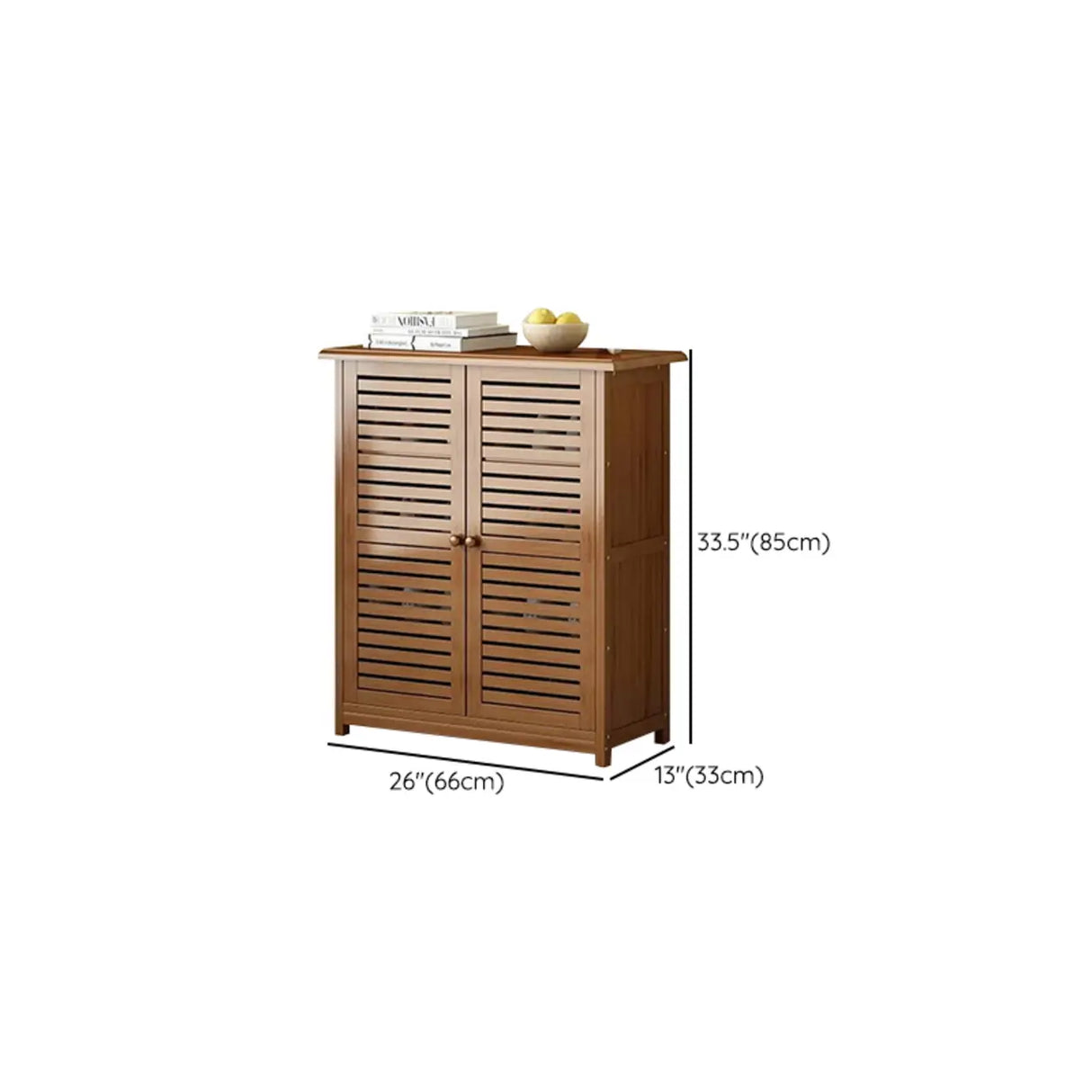 Rustic Closed Back Wood Hallway Brown Medium Shoe Cabinet Image - 20