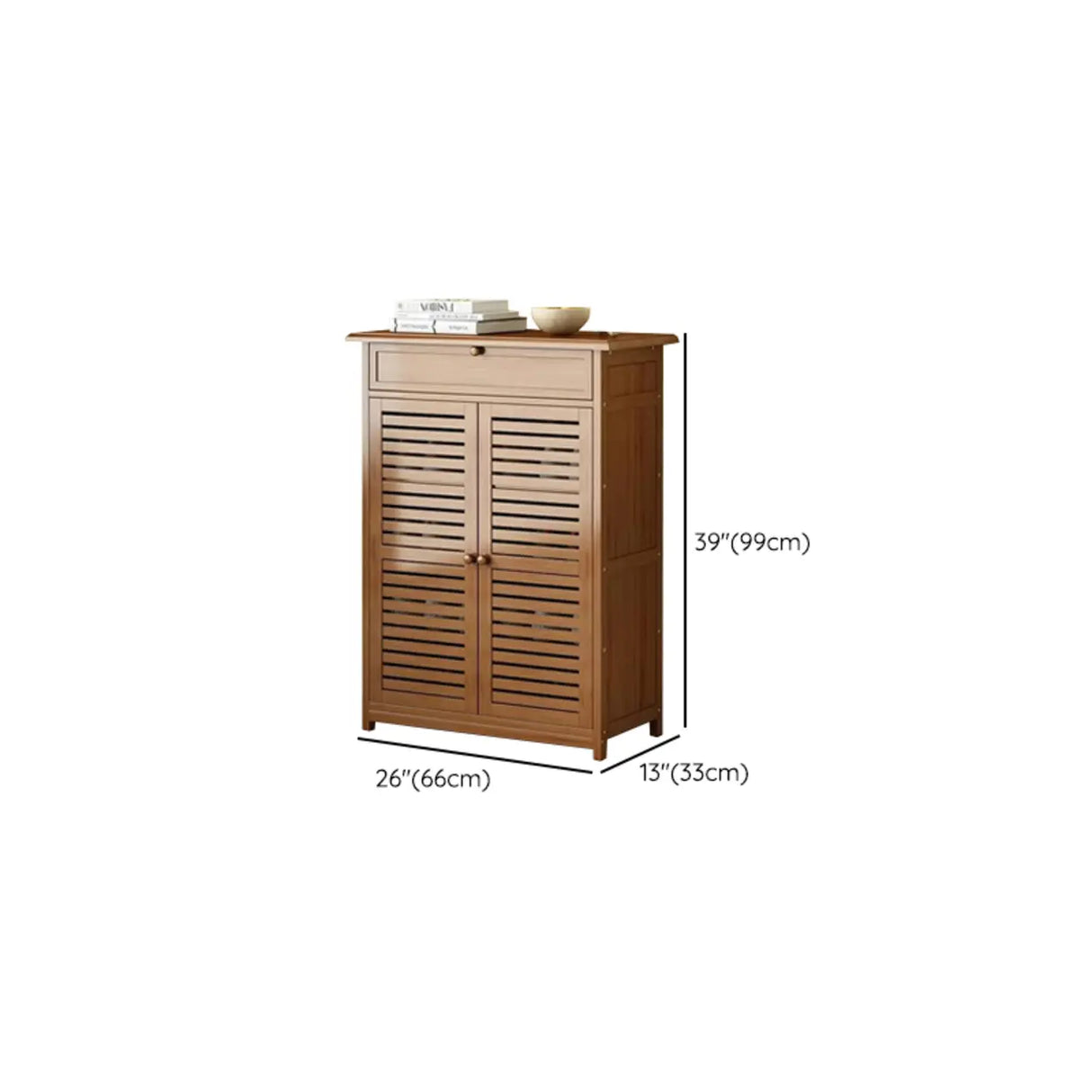 Rustic Closed Back Wood Hallway Brown Medium Shoe Cabinet Image - 22