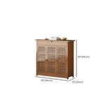 Rustic Closed Back Wood Hallway Brown Medium Shoe Cabinet Image - 23