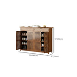 Rustic Closed Back Wood Hallway Brown Medium Shoe Cabinet Image - 24