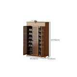 Rustic Closed Back Wood Hallway Brown Medium Shoe Cabinet Image - 25