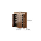 Rustic Closed Back Wood Hallway Brown Medium Shoe Cabinet Image - 26