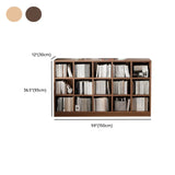 Rustic Closed Oak Finish Wood Storage Cubes Bookcase Image - 38