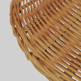 Rustic Cone Rattan Fabric Gold Base Rocker Switch Floor Lamp Image - 7