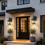 Rustic Curved and Square Exterior Lantern Wall Sconce Image - 2