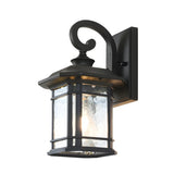Rustic Curved and Square Exterior Lantern Wall Sconce Image - 6