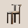 Rustic Curved Back Wood Dining Chairs with Upholstered Seat Image - 7