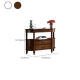 Rustic Curved Mahogany Brown Storage Console Table Image - 10