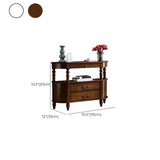 Rustic Curved Mahogany Brown Storage Console Table #size