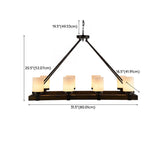 Rustic Cylindrical Brown Wooden Dining Room Chandelier Image - 10