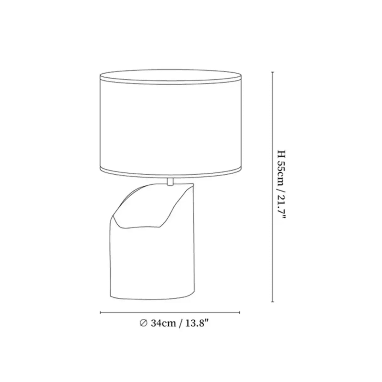 Rustic Dark Wood Walnut Geometric Inline Switch Table Lamp 