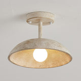 Rustic Entrance Mini Beige Barn Semi-Flush Mount Light Image - 3