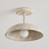 Rustic Entrance Mini Beige Barn Semi-Flush Mount Light Image - 4