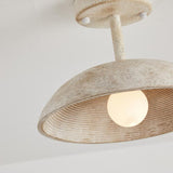Rustic Entrance Mini Beige Barn Semi-Flush Mount Light Image - 7
