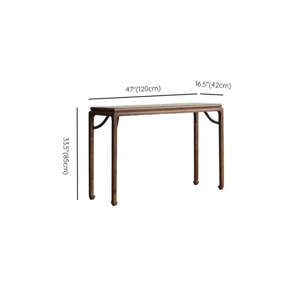 Rustic Entryway Auburn Elm Wood Standard Console Table 