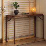 Rustic Entryway Auburn Elm Wood Standard Console Table Image - 4