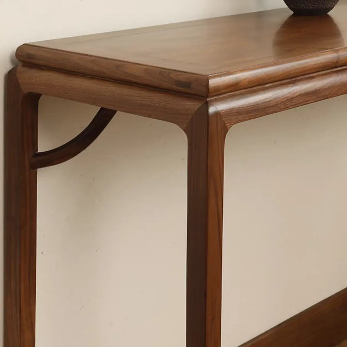 Rustic Entryway Auburn Elm Wood Standard Console Table Image - 5
