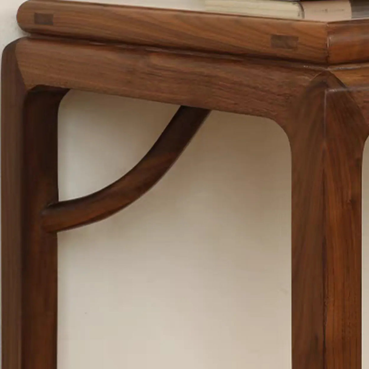 Rustic Entryway Auburn Elm Wood Standard Console Table Image - 7