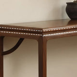 Rustic Entryway Auburn Elm Wood Standard Console Table Image - 9