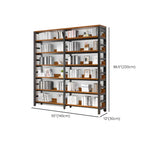 Rustic Espresso Metal Open-Back Display Tall Bookcase Image - 30