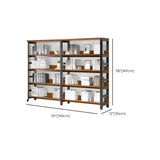 Rustic Espresso Metal Open-Back Display Tall Bookcase Image - 36