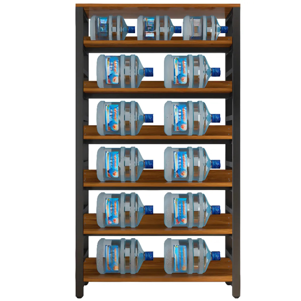 Rustic Espresso Metal Open-Back Display Tall Bookcase Image - 8