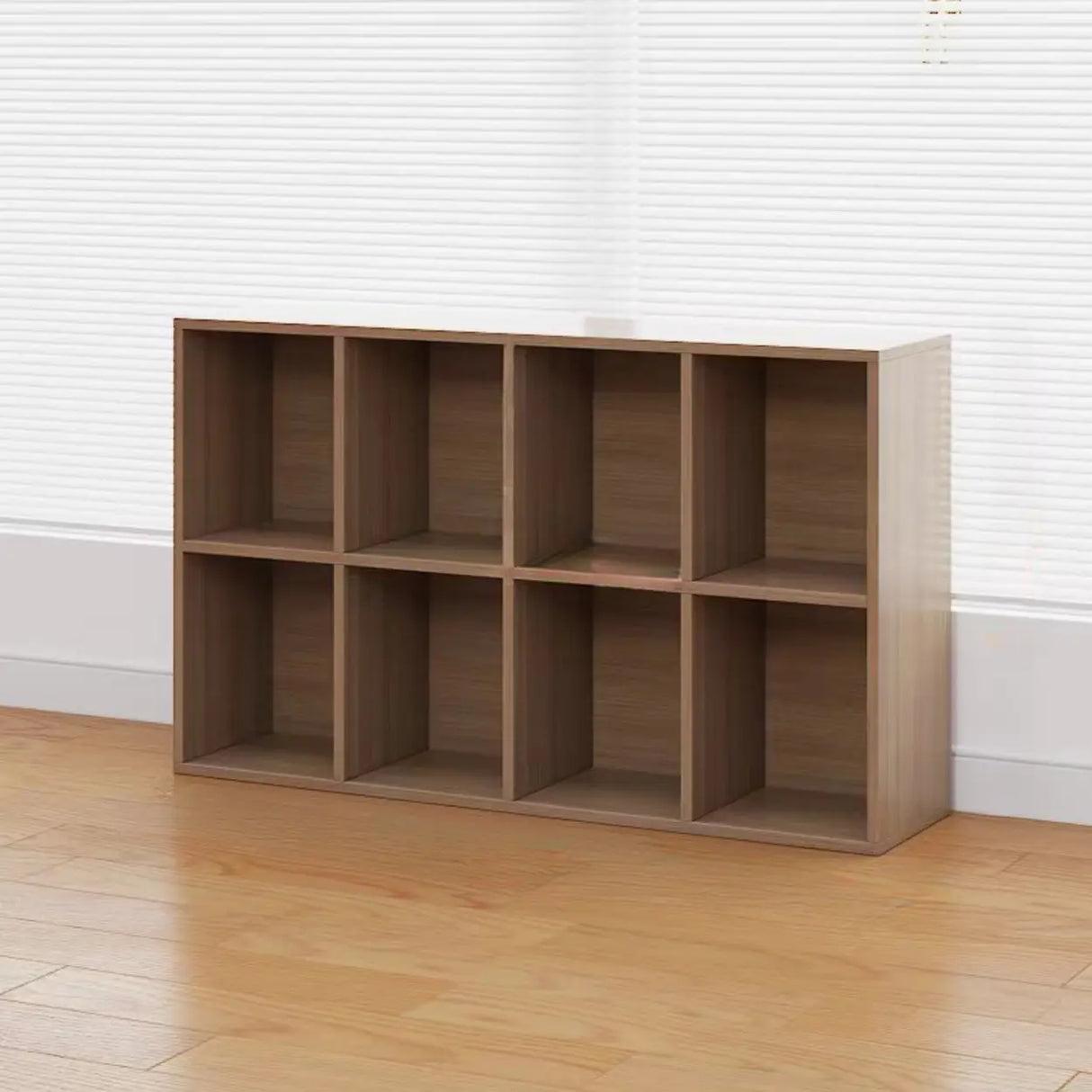 Rustic Espresso Rectangular Timber Wide Bookshelves Image - 15
