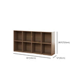 Rustic Espresso Rectangular Timber Wide Bookshelves Image - 22