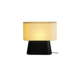 Rustic Fabric Oval Shade Wood Base Table Lamp Image - 23