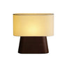 Rustic Fabric Oval Shade Wood Base Table Lamp Image - 24