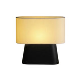 Rustic Fabric Oval Shade Wood Base Table Lamp Image - 26
