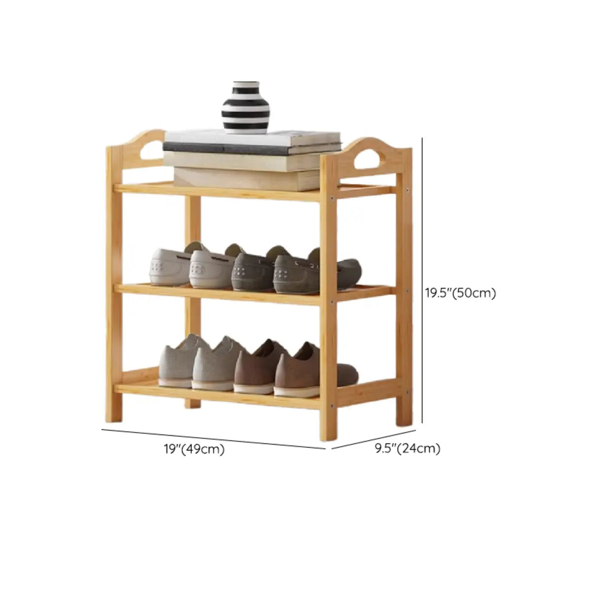 Rustic Five-Tier Natural Bamboo Shoe Rack Entryway Image - 26