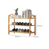 Rustic Five-Tier Natural Bamboo Shoe Rack Entryway Image - 27
