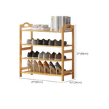 Rustic Five-Tier Natural Bamboo Shoe Rack Entryway Image - 30