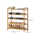 Rustic Five-Tier Natural Bamboo Shoe Rack Entryway Image - 34
