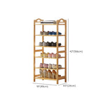 Rustic Five-Tier Natural Bamboo Shoe Rack Entryway Image - 35