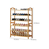Rustic Five-Tier Natural Bamboo Shoe Rack Entryway Image - 36